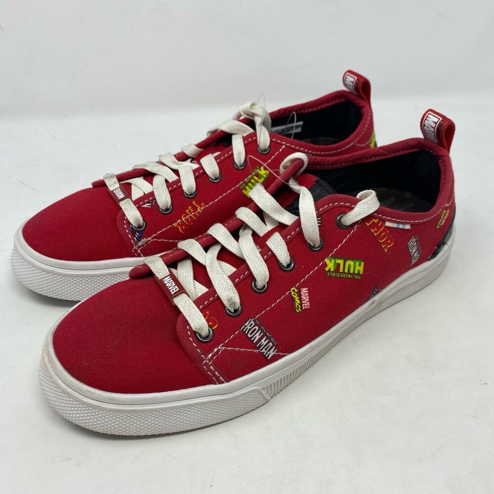 Toms x Marvel Trvl Lite Low Lace-Up Red Synthetic Womens Trainers Size 6